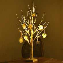 Load image into Gallery viewer, Vanthylit 2FT Pre-lit Gift Birch Tree Light Battery Powered Tabletop Tree with 24LT Warm White Lights for Easter Valentine Home Decoration(Incluede 8pcs Cards)