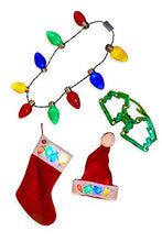 Load image into Gallery viewer, EAMBRITE Ugly Sweater Christmas Party Kit - LED Plush Santa Hats +LED Plush Santa Sock+ LED Christmas Bulb Necklace +Led Chritstmas Tree Eyeglasses Combo