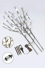 Load image into Gallery viewer, Vanthylit Lighted 30'' 3PK Twig Branches Pathway Light with White Leaf 60LED Branches Lights Waterproof Brown Willow Branch Lights for Outdoor and Indoor Decor