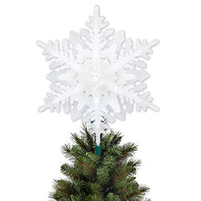 Load image into Gallery viewer, Padoo Christmas Clearance Lighted Snowflake Tree Topper Four Layers Tree Topper with White Glitter for Christmas Tree Decoration 809009C