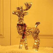 Load image into Gallery viewer, Eambrite Christmas Rattan Reindeer Light up Christmas Decorations Indoor Battery Operated LED Deer Lights Waterproof for Outdoor Yard Garden and home Decor - 2ft / 60cm, Warm White