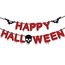 Load image into Gallery viewer, DELICHTER Halloween Deko Party Kinder Girlande, Happy Halloween Banner Set Dekoration, Halloween Girlande für Halloween Party Indoor Wohnung