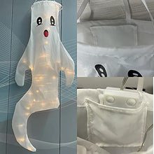 Load image into Gallery viewer, Vanthylit Halloween Hanging Ghost Decoration 43'' Windsock Flag, Halloween Outdoor Decoration for Yard Lawn Porch Pathway Trees (2 Pieces)