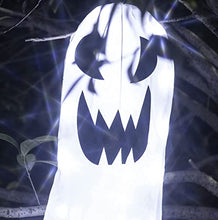 Load image into Gallery viewer, Vanthylit Set of 2 Hanging Ghosts Halloween Outdoor Decoration with 80 Cool White LED Lights Spooky Lighted Windsock for Halloween Party Patio Yard Porch