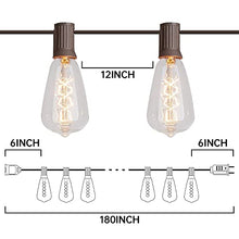 Load image into Gallery viewer, Vanthylit Patio String Lights Outdoor Waterproof, Incandescent String Lights Decor for Outside, Edison Lights Bulbs Outdoor Balcony