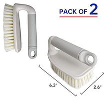 Load image into Gallery viewer, EAMBRITE Cleaning Scrub Brush with Comfort Grip & Flexible Stiff Bristles for Bathroom, Floor, Tub, Carpet, Shower, Tile and Kitchen - Pack of 2