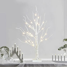 Load image into Gallery viewer, PABIPABI Lighted Birch Tree, 24 LED 22'' Christmas Tree, Tabletop ceterpiece Artificial Tree Lights Battery Powered Timer for Home Office Bedroom Wedding
