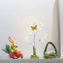 Load image into Gallery viewer, DELICHTER Lichterbaum mit Ostern deko, Birke Baum mit 24 Warmweiß LEDs, Batteriebetrieben, Lichterdekozweige für Frühling Zuhause Party Geburtstag Hochzeit Innendeko Kinder (60 cm/24 LEDs)