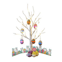 Load image into Gallery viewer, EAMBRITE Weißer Oster Baum mit bunten Eiern, Batterie betriebener Zweigbaum mit Lichtern, Oster Geschenke für Kinder (60 cm/24 LEDs)