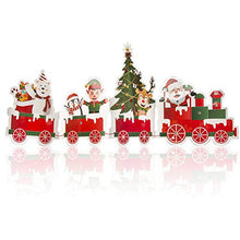 Load image into Gallery viewer, EAMBRITE Lighted Christmas Table Decorations Christmas Train Around Christmas Tree with 22LT Micro Led Multicolor Double-Sided Foldable Train Cut-Outs Tabletop Tree Skirt Lights Battery Powered