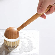 Load image into Gallery viewer, EAMBRITE Scrub Brushes Bamboo Dish Brush Wooden Cleaning Scrubbers Set for Pots Pans Kitchen Sink Vegetables Washing, Set of 3
