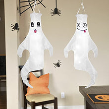 Load image into Gallery viewer, Vanthylit Halloween Hanging Ghost Decoration 43'' Windsock Flag, Halloween Outdoor Decoration for Yard Lawn Porch Pathway Trees (2 Pieces)