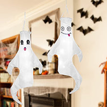 Load image into Gallery viewer, Vanthylit Halloween Hanging Ghost Decoration 43'' Windsock Flag, Halloween Outdoor Decoration for Yard Lawn Porch Pathway Trees (2 Pieces)