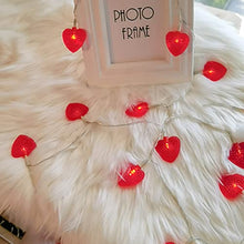 Load image into Gallery viewer, EAMBRITE Set of 2 10LT Red Heart String Lights Battery Operated for Bedroom Wedding Love Anniversary