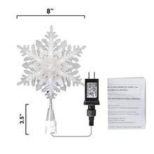 Load image into Gallery viewer, Padoo Christmas Clearance Lighted Snowflake Tree Topper Four Layers Tree Topper with White Glitter for Christmas Tree Decoration 809009C
