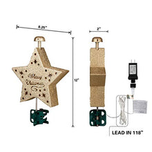 Load image into Gallery viewer, EAMBRITE Christmas Golden Star Tree Topper Motion Rotating Carousel Treetop Lighted with Golden Glitter