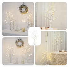 Load image into Gallery viewer, PABIPABI Home Decorations 2 Pack Lighted Birch Tree 24 LED 24'' Christmas Tree Bonsai Tree Artificial Tree Lights Battery Powered Timer Tabletop Ceterpieces Tree for Home Party Wedding Decor
