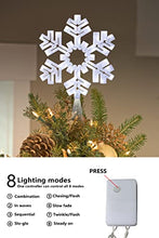 Load image into Gallery viewer, EAMBRITE Crystal Snowflake Tree Topper LED Xmas Treetop with 50 Cool White LEDs Twinkle Effect Decor for Christmas Tree (20CM)