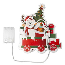 Load image into Gallery viewer, EAMBRITE Lighted Christmas Table Decorations Christmas Train Around Christmas Tree with 22LT Micro Led Multicolor Double-Sided Foldable Train Cut-Outs Tabletop Tree Skirt Lights Battery Powered