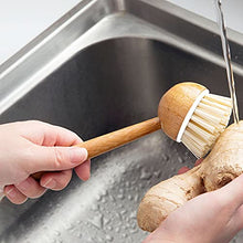 Load image into Gallery viewer, EAMBRITE Scrub Brushes Bamboo Dish Brush Wooden Cleaning Scrubbers Set for Pots Pans Kitchen Sink Vegetables Washing, Set of 3
