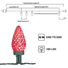 Load image into Gallery viewer, Vanthylit Set of 2 Faceted LED Christmas Lights with Clear Slim C9(Jumbo C7) 50LT Multicolor 50LED String Lights (Colorful)
