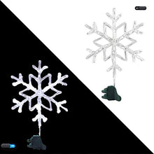 Load image into Gallery viewer, EAMBRITE 9.5” Frozen Crystal Twinkle Snowflake Christmas Tree Topper Bright Cool White Led Treetop Light for Home Party Holiday Winter Xmas Decorations