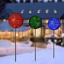 Load image into Gallery viewer, Vanthylit 3PK Spring Garden Stakes Pathway Lights with Multi-Coloured Crackle Ball Outdoor Decorations for Garden Christmas Pre-lit Pathway Markers Lights