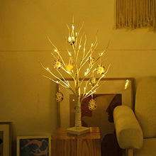 Load image into Gallery viewer, Vanthylit 2FT Pre-lit Gift Birch Tree Light Battery Powered Tabletop Tree with 24LT Warm White Lights for Easter Valentine Home Decoration(Incluede 8pcs Cards)