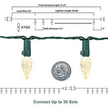 Load image into Gallery viewer, EAMBRITE 100LT C6 Christmas String Lights120V UL Certified for Patio Christmas Tree Garden Yard Indoor and Outdoor, Green Wire