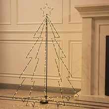 Load image into Gallery viewer, Eambrite Pre Lit 3D Christmas Tree Decoration Light up with 185 Warm White LEDs Battery Powered for Outdoor Garden Xmas Decorations and Indoor Décor