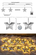 Load image into Gallery viewer, EAMBRITE Metal Star String Lights 10 LED Warm White Fairy Lights Battery Operated Indoor Decoration for Easter Birthday Wedding Window Desk Mantelpiece Party Kids' Room Bedroom