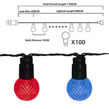 Load image into Gallery viewer, DELICHTER LED Lichterkette, 100 Bunte Runde Weihnachtslichterkette mit 8 Modi,Strombetrieb für innen, außen,Party, Fest, Weihnachten,Tannenbaum