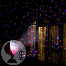 Load image into Gallery viewer, EAMBRITE Multicolour Party Lights Rotating Falling Snow Projector Moving Points Landscape Lights with Remote Control and Timer for Christmas Wedding Party Show and Club Pub