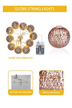 Load image into Gallery viewer, EAMBRITE Metal Globe String Lights 10 LED Warm White Fairy Lights Battery Operated Indoor Decoration for Easter Birthday Wedding Window Desk Mantelpiece Party Kids' Room Bedroom