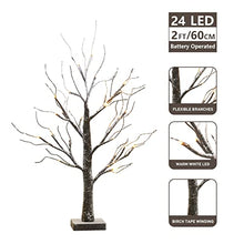 Load image into Gallery viewer, EAMBRITE LED Lichterbaum 60CM Lichterzweige 24 LEDs Leuchtzweige innen Schneebaum Batteriebetrieb Innendekoration Warmweiß für Weihnachten,Ostern, Hochzeit Geburtstag