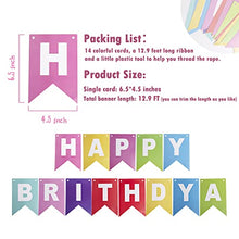 Load image into Gallery viewer, EAMBRITE Rainbow Happy Birthday Banner, 12.9FT Lovely Birthday Decor, Colorful Bunting Banner for Home Fireplace Garland Birthday Party Decorations