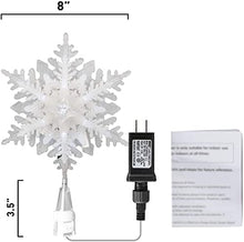 Load image into Gallery viewer, Padoo Christmas Clearance Snowflake Tree Topper Lighted Four Layers Tree Topper with White Glitter for Christmas Tree Decoration