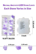 Load image into Gallery viewer, Vanthylit Amethyst LED String Lights 30LED Natural Raw Stones Decorative String Lights Battery Operated Crystal String Lights for Indoor Outdoor Valentine's Day Bedroom Party Decoration