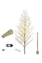 Load image into Gallery viewer, EAMBRITE 6FT LED Artificial Floor Standing Tree with 208LT Fairy Lights Prelit Champagne Gold Tree for Home Holiday Birthday Wedding Party Decor