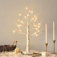 Load image into Gallery viewer, Vanthylit Lighted Tree Christmas Decorations Indoor, White Birch Tree with LED Lights Battery Powered Timer, Tabletop Tree Winter Decor, Light Up Tree Mantle Christmas Decor (2FT, Warm White)