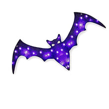 Load image into Gallery viewer, EAMBRITE Halloween Hanging Decorations Light up Bat with Purple Lights Mains Powered with Waterproof Transformer for Outdoor Indoor Haunted Housed Décor Gift for Kids (1.2m*0.4m)