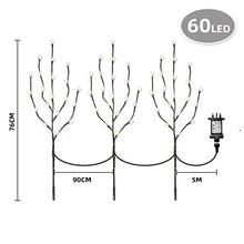 Load image into Gallery viewer, Vanthylit 3PK Twig Lights 76cm Decorative LED Twigs with Frosted Berries Garden Stake Branch Lights with 60 Warm White LEDs Mains Powered for Indoor Outdoor Christmas Decoration