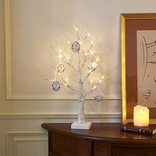 Load image into Gallery viewer, Eambrite Mini White Easter Tree Christmas Cards Display Tree Tabletop Birch Tree Battery Operated LED Twig Tree for Party Wedding Christmas Special Celebration (60cm)