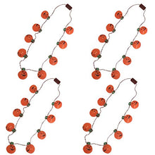 Load image into Gallery viewer, EAMBRITE Set of 4 Lit Up Pumpkin Necklace, 9 LEDs Battery-Operated 3 Flashing Modes Jack-O-Lantern Necklace Flashing String Lights for Halloween Holiday Festival Party