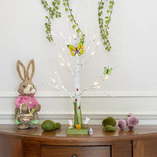 Load image into Gallery viewer, DELICHTER Lichterbaum mit Ostern deko, Birke Baum mit 24 Warmweiß LEDs, Batteriebetrieben, Lichterdekozweige für Frühling Zuhause Party Geburtstag Hochzeit Innendeko Kinder (60 cm/24 LEDs)