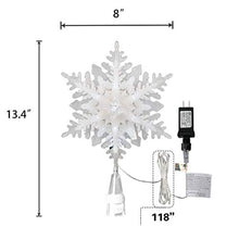 Load image into Gallery viewer, EAMBRITE Christmas Snowflake Treetop Lighted Four Layers Tree Topper with White Glitter for Christmas Tree Decoration