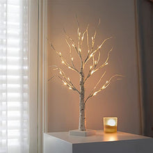 Load image into Gallery viewer, Vanthylit White Twig Christmas Tree with Lights 2FT Tabletop Birch Tree with 24 Warm White LEDs Battery Operated LED Birch Tree for Home Party Wedding Easter Christmas Decoration