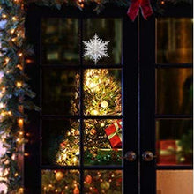 Load image into Gallery viewer, EAMBRITE Christmas Snowflake Treetop Lighted Four Layers Tree Topper with White Glitter for Christmas Tree Decoration