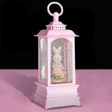 Load image into Gallery viewer, PEIDUO Lighted Easter Lantern Snow Globe Music Boxes Animated , Easter Bunny Lamp Lantern for Home Decoration, Holidays Home Decor, Tabletop Decorative and Gift,3 AA Battery or USB