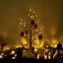 Load image into Gallery viewer, PEIDUO Easter Decorations for The Home, 2FT 24LT Easter Egg Tree Lighted with Battery Powered and Timer, Lighted Easter Tree Decor